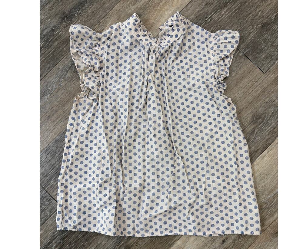 Voy Large Polka Dot Ruffle Blouse Cottagecore Prairie Dainty Feminine Top